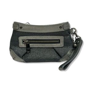 Burberry Metallic Gray Wristlet Clutch